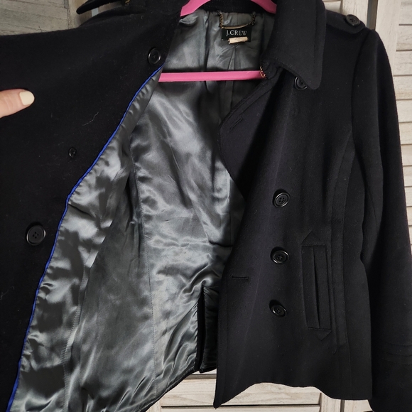 J. Crew black 100% wool peacoat size S - Picture 8 of 10